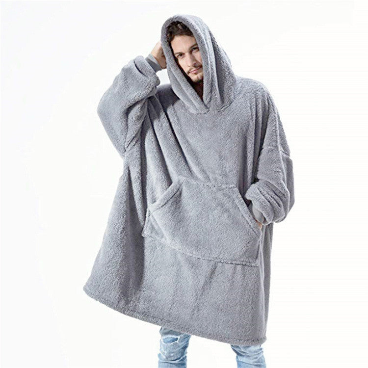 Filt-hoodie – ljusgrå