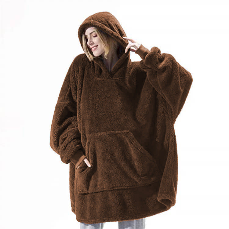Filt-hoodie – brun