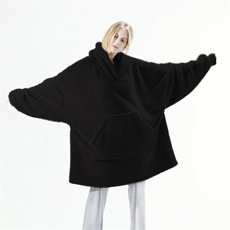Filt-hoodie – svart