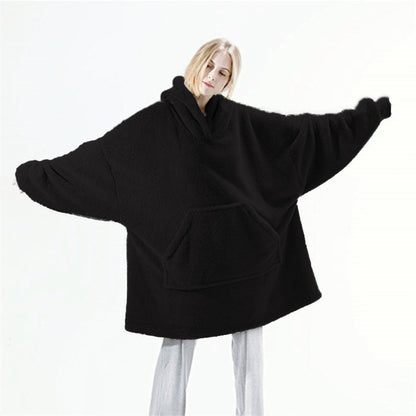 Filt-hoodie – svart