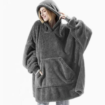 Filt-hoodie – mörkgrå