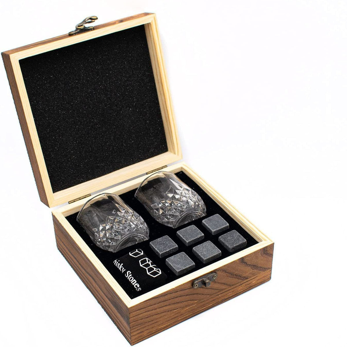 Whiskyset – 2 glas och whiskystenar – bild 2