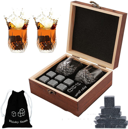 Whiskyset – 2 glas och whiskystenar – bild 3
