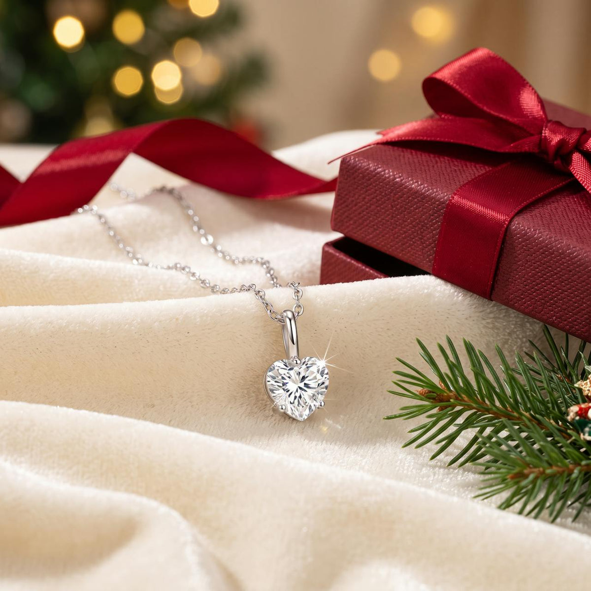 Moissanit-halsband i silver – julklapp