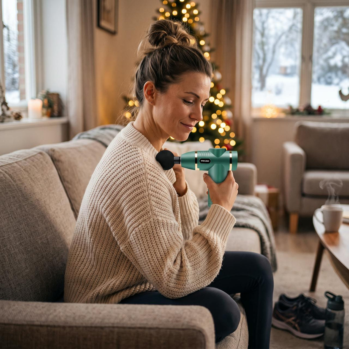 Mini-massagepistol efter löprundan